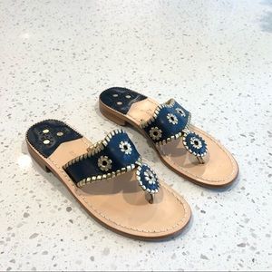 Jack Rogers Nantucket Midnight & Gold Sandals